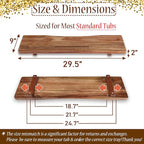 Premium Acacia Wood Bathtub Tray Caddy with Adjustable Legs, Minimalistic Design Bath Tray for Tub, Bathtub Accessories, Fit Standard and Against Wall Bath Tubs, Gift Idea for Women