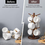 MyLifeUNIT Mug Holder Tree, Coffee Cup Holder with 6 Hooks (Brown)