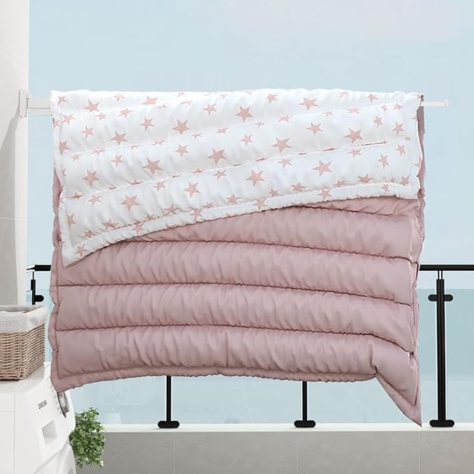 Clothes Drying Rack, Laundry Drying Rack Wall Mount for Bathroom, Retractable and Foldable Clothes Hanging Rack for Indoor, Space Saver for Laundry Room, Balcony, Closet, Bedroom(3-Fold),White