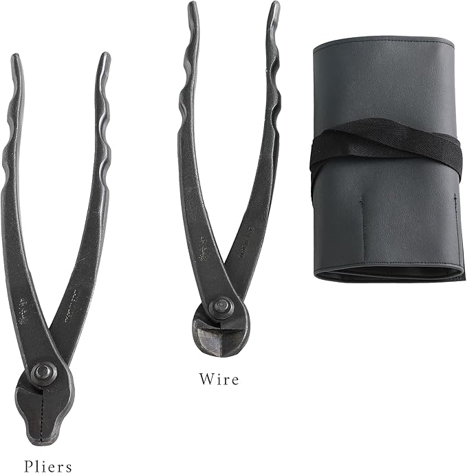Wazakura Made in Japan Complete 6PCS Bonsai Cutter Tools Set with Case: Concave Branch Cutter, Knob Cutter, Jin Plier, Wire Cutter, Trunk Splitter, Root Cutter in Carbon Steel. Bonsai Tool Kit