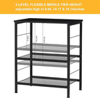 LIANTRAL Rolling Cart, 3-Tier Utility Microwave Bar Coffee Cart Kitchen Storage Shelf On Wheels, Black Large Side End Table Nightstand for Home Office