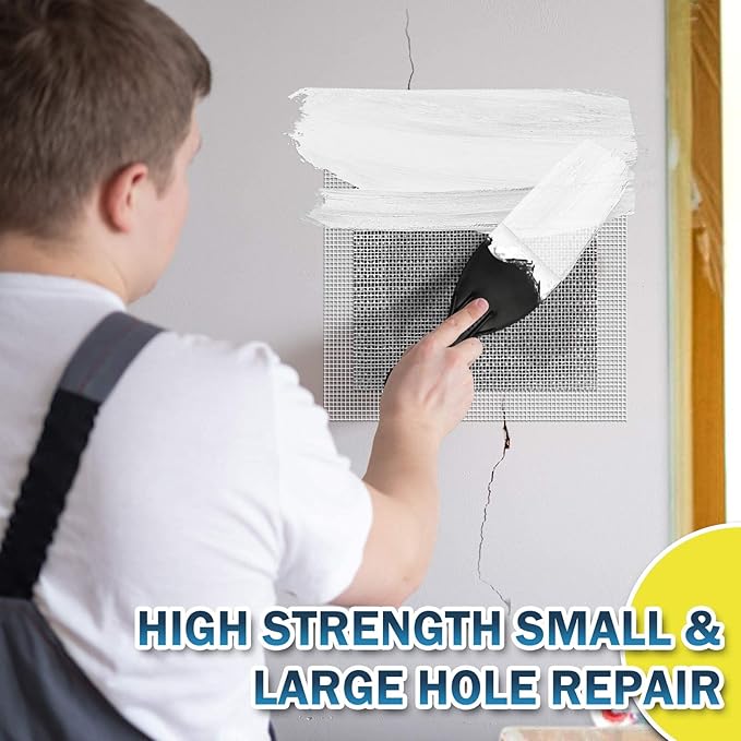 Seloom Drywall Repair Kit Upgraded Size, 10 x 10 Inch Drywall Patch Kit Large Hole, Self Adhesive Fiberglass Wall Patch Quick Repair for Damaged Drywall Ceiling