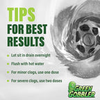 Green Gobbler Drain Clog Dissolver | Powerful Liquid Drain Opener & Toilet Clog Remover | Safe for Pipes & Septic | 2 Pack