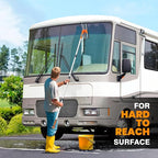 Professional Window Squeegee Cleaner, 2 in 1 Shower Squeegee with Extension Pole, 65”Telescopic Window Washing Equipment with 180°Adjustable Head, Glass Cleaning Tools for Outdoor High Window