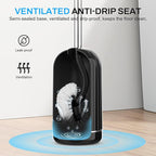 SetSail Toilet Brush and Holder Set, Compact Size Curved Toilet Bowl Brush for Bathroom Deep Cleaning with Stainless Steel Handle Toilet Cleaner Brush, Black