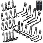 3-H Garage Wall Hooks 28 Pack, Garage Hooks Heavy Duty with Extra Welding Spots, Wall Mount Storage Organizer for Hanging Garden Lawn Tools, Ladder, Bike, WeedEater, Chair, Shovel, Blower (Black)