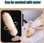 Lambswool Feather Duster with Extension Pole up to 97inch,Extendable Feather Duster Used for Cleaning High Ceiling Fan, High Ceilings,Furniture,Hard to Reach Areas