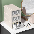 Oymlclivisa 3 Packs Plastic Storage Drawer, Small Stackable Desktop Drawers Unit