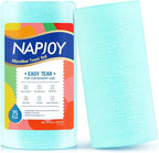 Napjoy Microfiber Cleaning Cloth Roll, 75PK Easy Tear Away Reusable Paper Towels, 12" x 12", Ultra Soft Micro Fiber Dish Cloths for Kitchen, Housekeeping, Window, Car, Garden, Bathroom, Blue