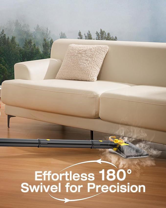 LABIGO 10-in-1 Steam Mop with Detachable Handheld Steamer, 350ml Tank, 10s Heat-Up, 248°F Steam Cleaner, 2-Level Control and Swivel Head for Floor, Carpet, Tile - Lightweight and Multi-Surface, Gray