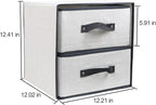 Linen Closet Organizer and Storage, Fabric Storage Drawer Organizer with 2 Drawers for Underwear, Sock, Bra, Small Items, 121212 INCH (Gray)