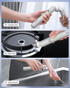 Fanttik G9 Nano Cordless Spin Scrubber with NeoPulse Motor, IPX7 Waterproof Grout Brush, 8 Replaceable Heads & LED Display for Cleaning Bathroom, Tile, Corners - White