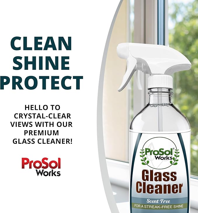 Glass Cleaner 16 oz - All Purpose Cleaning Spray for Glass Doors & Windows, Mirrors & Chrome Surfaces - Glasses Spray Helps Remove Smudges, Fingerprints, Rain Spots & Oil - Glass Cleaners
