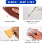 SEISSO Drywall Repair Kit, 500 g Wall Mending Agent- 2 Pack, Wall Spackle Repair Kit with Scraper, Patch for Wall Hole Filler, White Spackle Wall Repair Paste, Plaster Dent