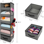 VICTORICH All-IN-ONE Over the Door Organizer, Super Behind the Door Storage Organizer with Door Rack and Large Clear Windows, Wall File Organizer, Hanging Organizer (Big Mesh Grey)