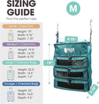 Pack Gear Hanging Carry-On Organizer - Our Fitted Hanging Luggage Organizer Perfectly Fits Any Carry On - Our Packing Cubes For Travel Use Mesh Windows to Make Finding Clothes Easy (Green, M)