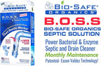 B.O.S.S. Septic Tank Treatment - 12.5oz Powder - 24 Drain or 5 Septic Doses - Patented Bacterial Enzyme - 100% Treats Odors Clogs Backups Pumpouts & Repairs - Works in All Septic Systems - Made in USA