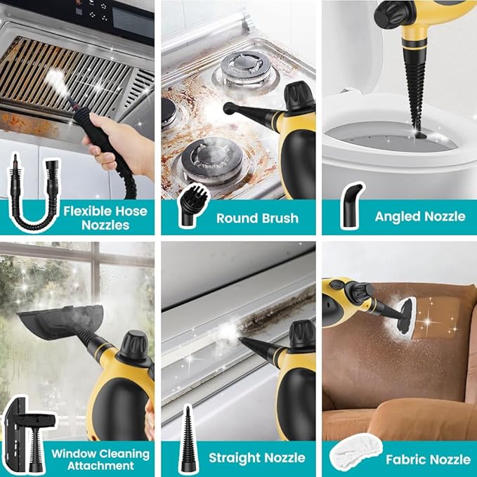Handheld Steam Cleaner, Pressurized Steam Cleaner, Multi-Purpose Powerful Home Use Steamer for Cleaning, Car, Bathroom, Shower, Upholstery