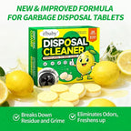 15g Extra Large Garbage Disposal Cleaner & Deodorizer Tablets - 24-Pack Foaming Tablets, Long-Lasting Lemon Scent - Deep Clean Kitchen Sink Disposer,Dissolve Grease & Odors - 1 Year Supply
