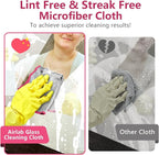 Glass Polishing Cloth Streak Free Miracle Microfiber Cleaning Cloth Lint Free Cleaning Rags for Glasses Kitchen Dish Mirrors Easy Clean, Pack of 6, 12" x 12", Sliver-Pink