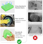 6 Pcs Kitchen Sponges for Dishes Cleaning, Non Scratch for Non Stick Cookware, Compressed Natural Cellulose Sponges, Dish Washing Scrubbers, Scrubbing Pads for Household, Bathroom (Green)