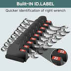 48PCS Magnetic Modular Wrench Organizer with Black, Wrench Holders Organizers with Metric & SAE Label,Wrench Tool Organizers for Tool Drawer Storage
