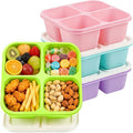 4 Pack Snack Containers Bento Box Adult Lunch Box,Meal Prep Container, Reusable Food Storage lunch Containers Stackable for Work, Travel and Gym (Grass Green, Pink, Green, Purple)