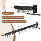 Wall Mounted Collapsible Clothes Drying Rack, Durable Space-Saving Laundry Drying Rack Clothing Hanger, Upgraded with Clips and Windproof Holes