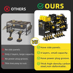 Power Tool Organizer Wall Mount with 8-Drill Holders-600Lbs Load Heavy Duty Metal 4-Layers Garage Storage & Organization Battery Tools Rack with Side Panels Utility Racks Workshop Gifts for Men