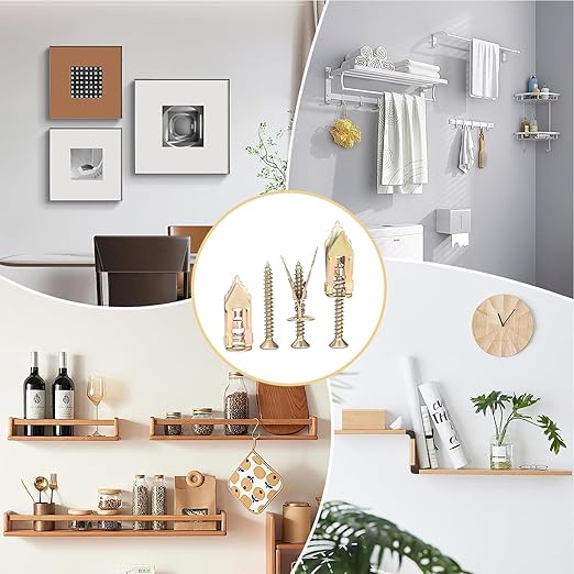 80PCS Self Drilling Drywall Anchors and Screws Kit, Upgraded 3 Sizes Zinc Plated Steel Self Drilling Drywall Anchors Screws, No Pre-Drill No Holes, Metal Screw Anchors Kit for Wall Hanging