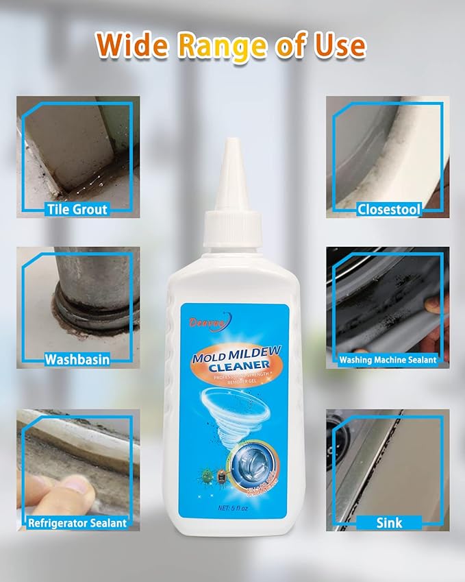 Home Remover Gel, 2 Pack Washing Machine Cleaner, Front Load Washer Remover Gel For Refrigerator Strips, Best Black Stain Grout Cleaner For Tile, Wall, Bathroom, Shower, Sinks, Glass (10 Fl oz)