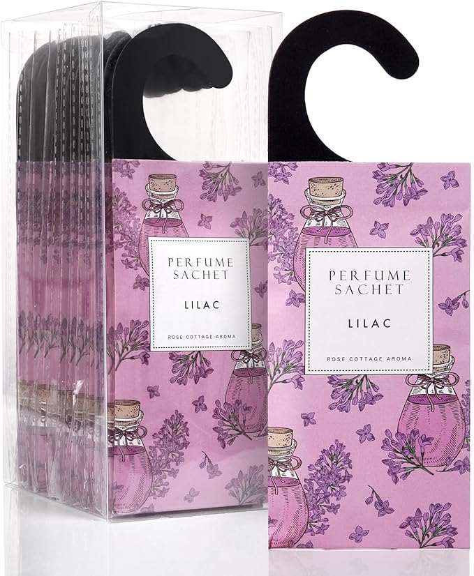 Large 12 Packs Lilac Hanging Closet Air Freshener Scented Sachets Long Lasting Smell Goods