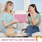 Collapsible Fabric Storage Cubes 11x11 Cube Storage Bins, 4 Pack Closet Baskets Box with Handles for Organizing, Shelf, Toys, Clothes, Home, Office, Nursery (Pink&White)