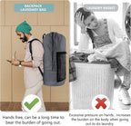 Laundry Bag Backpack, Extra Large Travel Laundry Bag with Mesh Pocket & Adjustable Shoulder Straps,Dirty Clothes Travel Bag for College Students Dorm,Apartment(Grey)