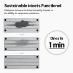 Fast Stone Drying Tray Diatomite Sponge Holder Mat, Kitchen Sink Organizer Sink Caddy, Kitchen & Bathroom Counter Makeup Vanity Dispenser Toothbrush Bottle Soap Dish Rack,Light Gray, 10" x 4"