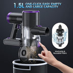 Cordless Vacuum Cleaner, Stick Vacuum with LED Display, 2 Modes 6 in 1 Lightweight Rechargeable Cordless Stick Vacuum with 40Min Detachable Battery Vacuum Cleaner for Home Hard Floor Carpet