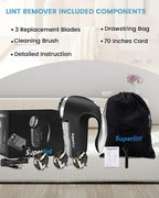 SUPER LINT Best Rated Electric Sweater Shaver Best Fuzz Pill Bobble Remover for Fabric Fleece Curtains Clothes, Black & Silver