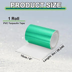 PATIKIL Awning Repair Tape 8m x 15cm Waterproof Canvas Tape High Adhesive Tear Repair Patch Kit for PVC Tarpaulin Tent Awning Fabric RV Sail Boat Cover, Green (6" x26.24ft)