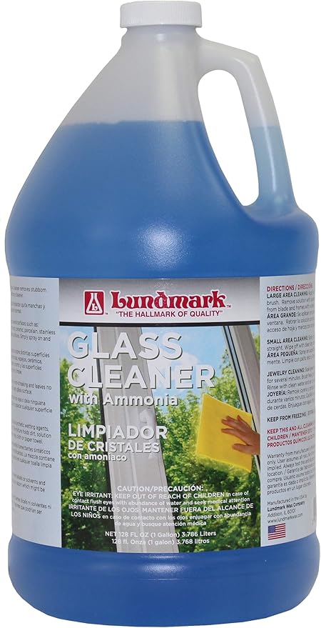 Lundmark Glass Cleaner with Ammonia, 1-Gallon, 3444G01-4