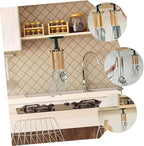 Healifty 3pcs Rotating Kitchen Hooks Utensil Hanger Set for Hanging Cooking Tools Under Cabinet Black Utility Organizer Storage