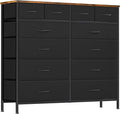 Dresser for Bedroom with 12 Drawers, Tall Fabric Drawer Dresser, Compact Chest of Drawers for Closet, Nursery, Bedside, Living Room, Laundry, Entryway, Hallway