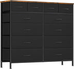 Dresser for Bedroom with 12 Drawers, Tall Fabric Drawer Dresser, Compact Chest of Drawers for Closet, Nursery, Bedside, Living Room, Laundry, Entryway, Hallway