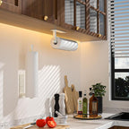 ASTOFLI Paper Towel Holder Under Cabinet No Drilling, Self Adhesive Paper Towel Holder Wall Mount for Kitchen Rack, Under Counter Napin Holder No Drill, RV, 304 Stainless Steel, White