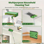 Ceiling Fan Cleaner Duster with 6 Ft/72'' Extension Pole High Ceiling Fan Blade Cleaning Tool Microfiber Duster Reusable Pads for Cleaning Ceiling Fan, Baseboard, Blind, Cobweb, Molding