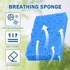 YoleShy 20 Pack Sponges Kitchen Natural Compressed Cellulose Sponges for Dishes Non Scratch for Household Cookware Bathroom Cars Soft Super Absorbent Reusable, Blue and Yellow