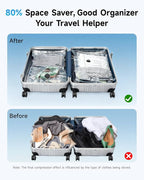 12 Pack Travel Vacuum Bags with Cordless Electric Pump, 4 Sizes Space Saver Vacuum Storage Bags for Luggage and Suitcase,Compression Bags for Packing, Vacuum Seal Bags for Clothing Travel