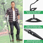 Garden Hoe for Weeding Hoe Garden Tool Long Handle 56”, Heavy Duty Hand Hoe for Digging,Cutting and Loosing Soil