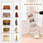 Stackable Storage Bins,Clear Acrylic Display Case, Acrylic Boxes with Lids, Stackable Storage for Handbags & Purse, Magnetic Lid Storage Bins for Home Organization-1 Pack