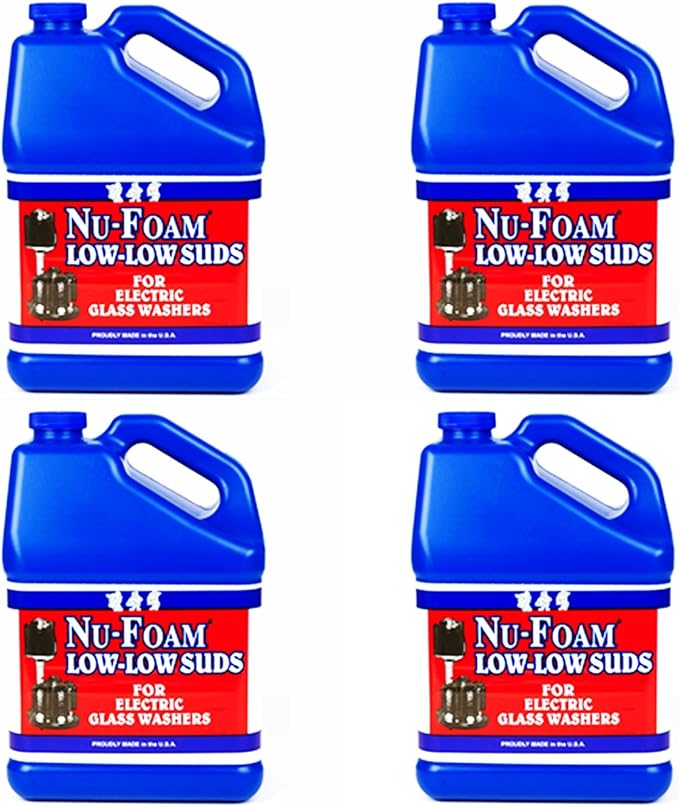 Low Low Suds Liquid Detergent for Bar Glassware - Original Streak-Free Solution - Hand Washing Bar, Tavern, Brewery Supplies - Concentrated (1 Gallon (Pack of 4))