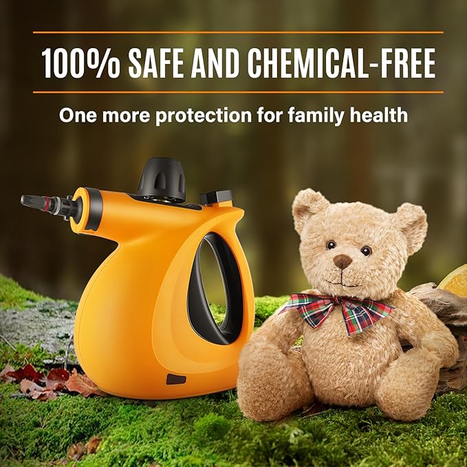 Steam Cleaner, Portable Multi-Surface Handheld Steam Cleaner for Home Use with 11 Accessories, All Natural Continuous Steam, Steamer for Deep Cleaning Tile, Grout, Window, Couch, Car, Bathroom,Kitchen